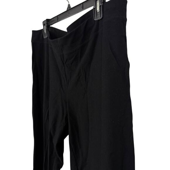 Eileen Fisher Stretch Knit Crepe Stretch Pull On Elastic Waist Black Pants sz L - Picture 10 of 16